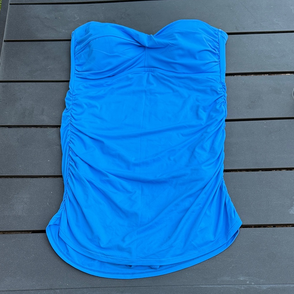 Anne Cole Blue Strapless One Piece Swimsuit Dress